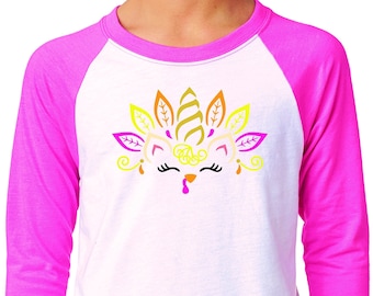 Turkey Unicorn Raglan Shirt