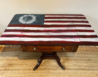 American Flag Handpainted table