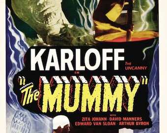 Vintage Hebrew Boris Karloff The Mummy Movie Poster A3 Print