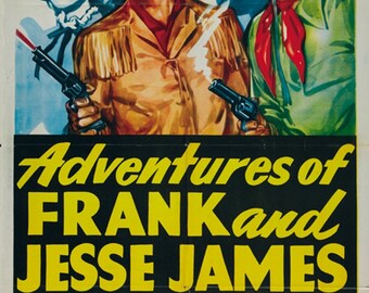 cult western movie poster print 7 1948 Adventures of Frank and Jesse James