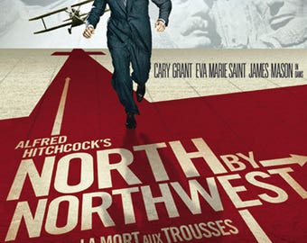 North by northwest Cary Grant vintage movie poster #22