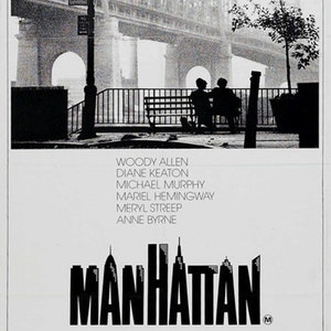Manhattan Woody Allen Diane Keaton 1979 poster del film ristampa 18 x 12 pollici circa.