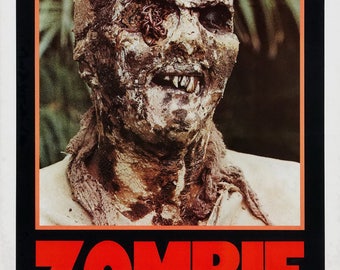 Zombie 1979 horror movie poster reprint 18x12 inches approx.