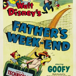 Father&#39;s week-end (1953) Goofy Disney cartoon movie poster reprint 18x12 inches approx.