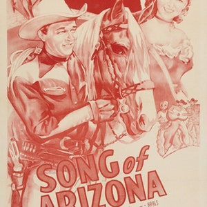 Song of Arizona Roy Rogers 1946 cult western movie poster reprint 18x12 inches approx.