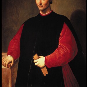 Niccolò Machiavelli by Santi Di Tito with quote poster 24x36 inches