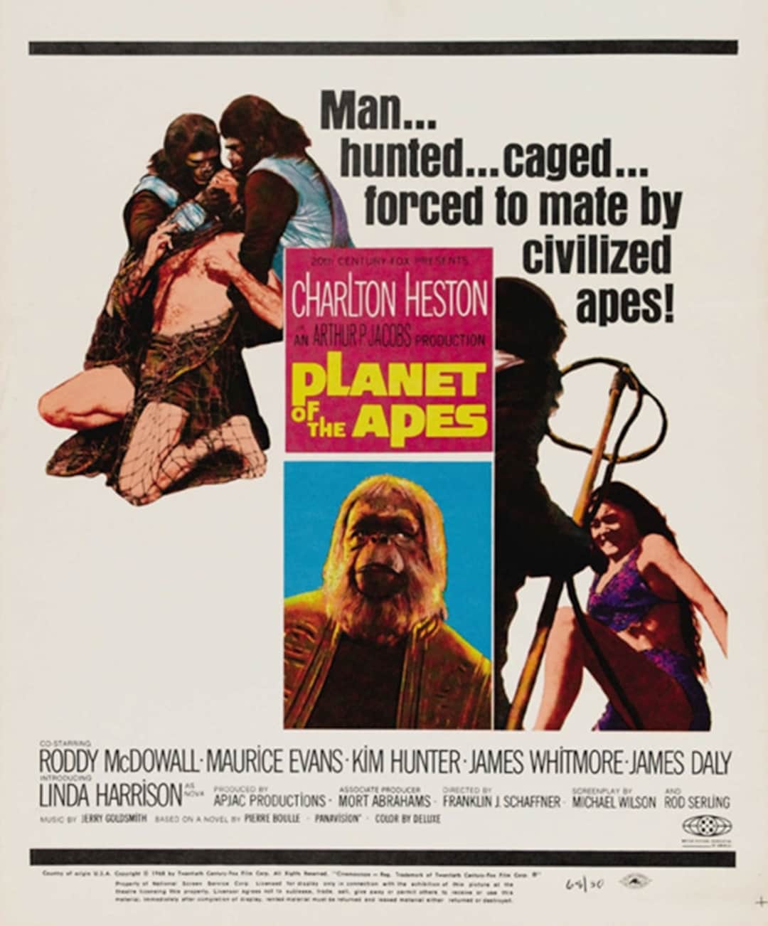 猿の惑星PLANETOFTHEAPES　広告用ポスター 猿の惑星 1968 チャールトン・ヘストン カルト映画ポスター復刻版 約