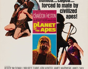 El planeta de los simios 1968 Charlton Heston póster de la película de culto reimpresión 18x12 pulgadas aprox.