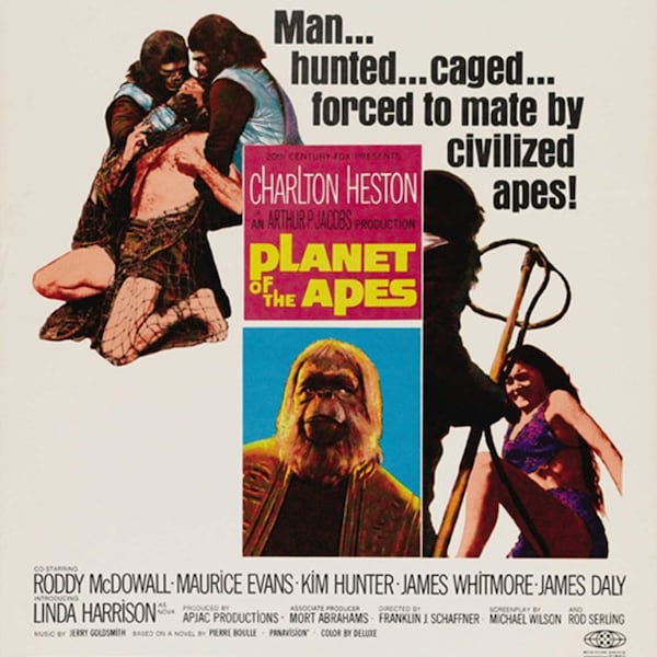 Planet of the Apes 1968 Charlton Heston cult movie poster reprint 18x12 inches approx.