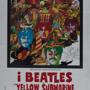 Reimpressão do pôster do filme cult do submarino amarelo dos Beatles (1968), 18 x 12 polegadas aproximadamente.