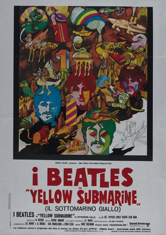 ビートルズ イエローサブマリン (1968) カルト映画ポスター復刻
