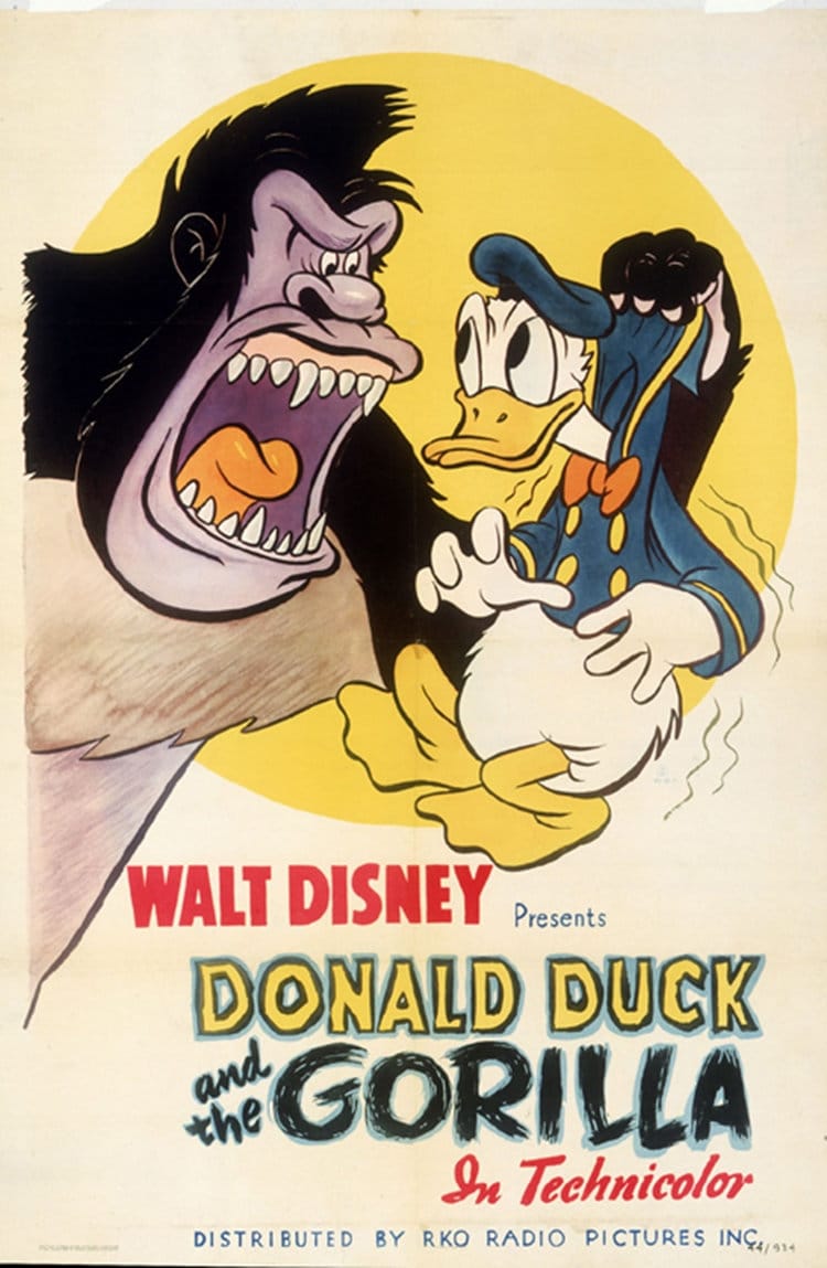 ドナルドダックとゴリラ 1944年ディズニー漫画ポスター復刻版 約