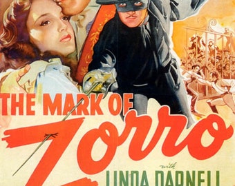 マーク・オブ・ゾロ 1940年 タイロン・パワー 映画ポスター復刻版 約