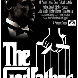 The Godfather Marlon Brando Al Pacino movie poster print 18x12 inches approx.