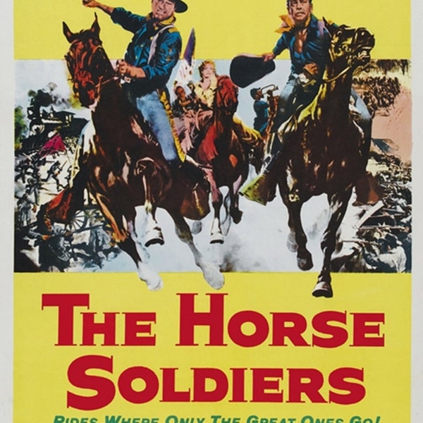 The horse soldiers (1959) John Wayne William Holden movie poster reprint 18x12 inches approx.