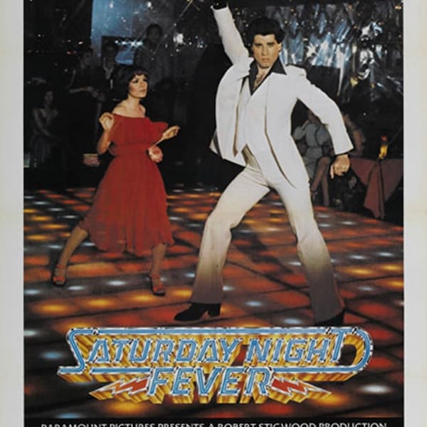 Saturday Night Fever (1977) John Travolta movie poster reprint 18x12 inches approx.