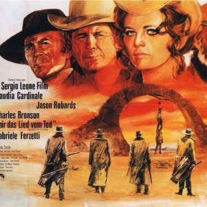 Er was eens in het westen (1968) Sergio Leone western filmposter herdruk 18x12 inch ca.