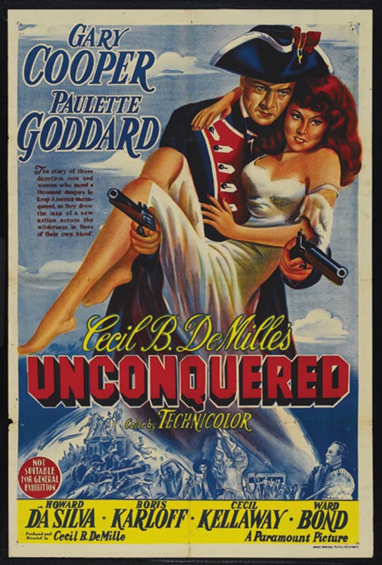 Unconquered 1947 Gary Cooper Paulette Goddard Movie Poster Reprint