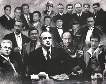 Scarface Soprano Godfather Good fellas Gotti Mafia collage poster 24x36