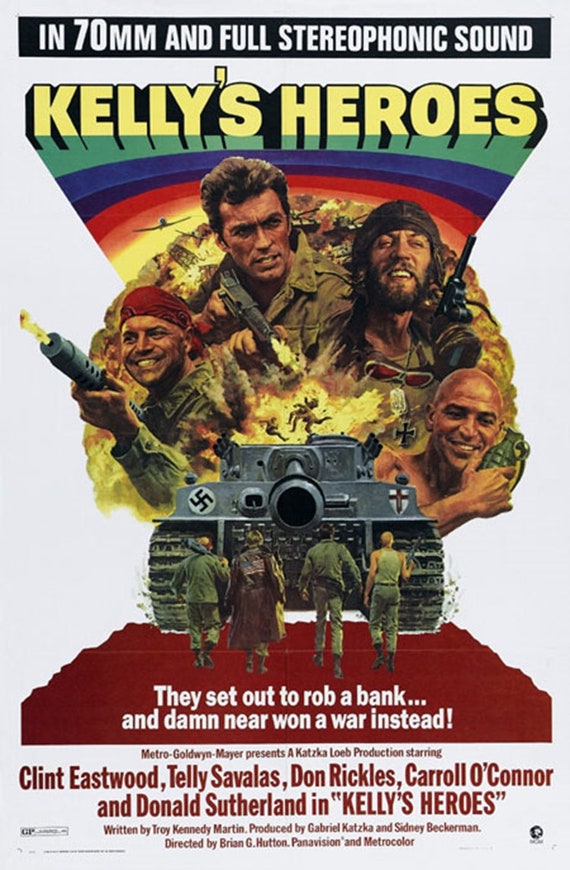 ケリーの英雄 1970年 クリント イーストウッド 映画ポスター 復刻版 約