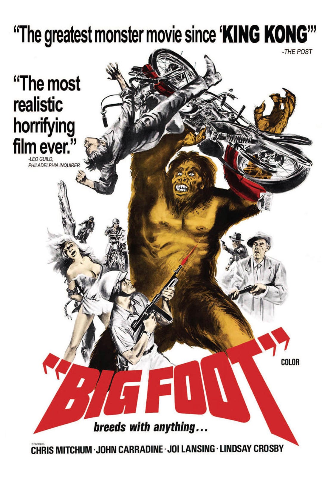 ビッグフットグラフィックポスター ビッグフット (1970) カルトホラー映画ポスター復刻版 約18x12インチ