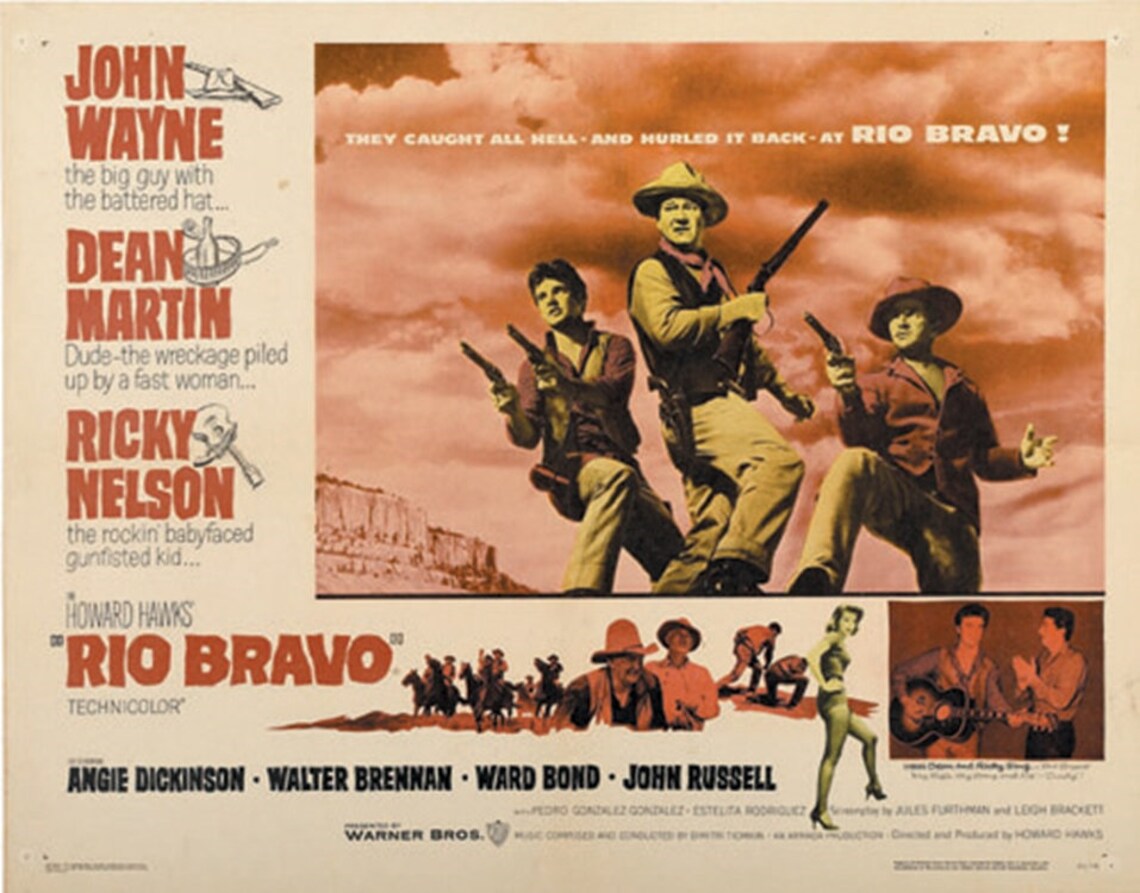 Rio Bravo 1959john Wayne Cult Western Movie Poster Reprint Etsy