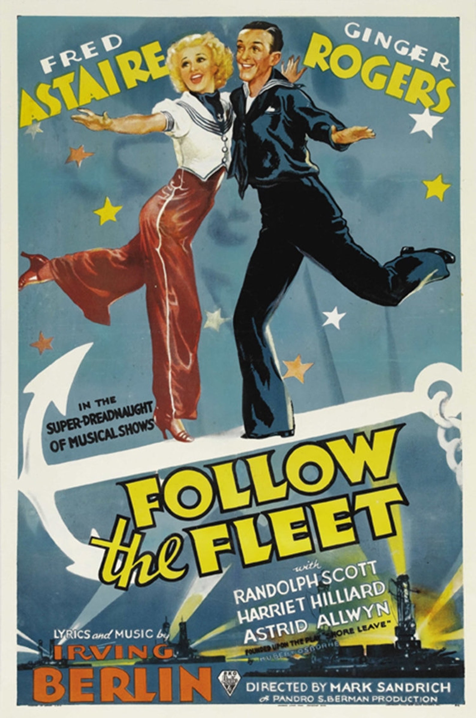 Follow the Fleet 1936 Fred Astaire Ginger Rogers Cult Movie Poster ...