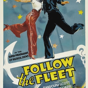 Follow the Fleet 1936 Fred Astaire Ginger Rogers cult movie poster reprint 18x12 inches approx.