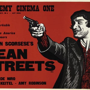Mean Streets Robert de Niro  (1973) cult movie poster reprint 18x12 inches approx.