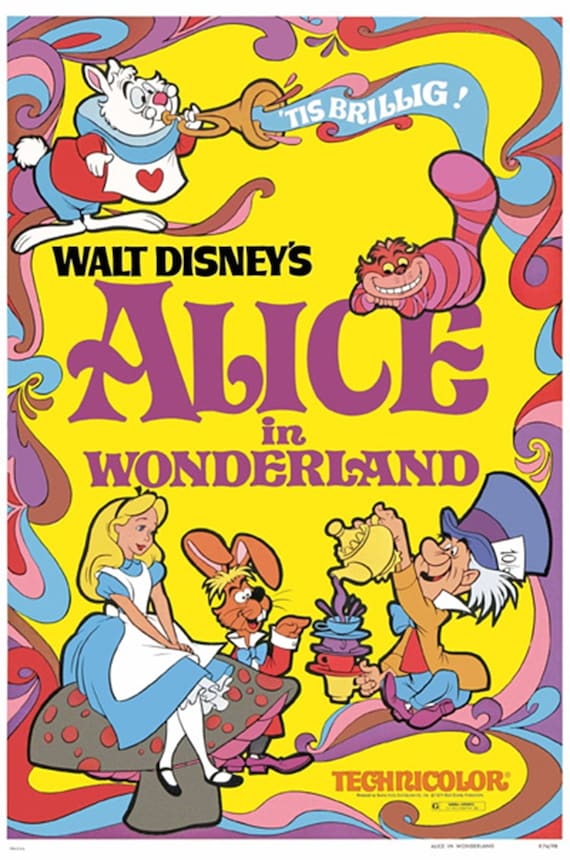 Alice in Wonderland 1951 Walt Disney Cartoon Movie Poster - Etsy Alice in Wonderland 1951 Walt Disney Cartoon Movie Poster - Etsy