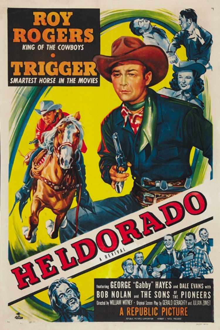 Roy Rogers Heldorado 1946 Cult Western Movie Poster Reprint 18x12 ...