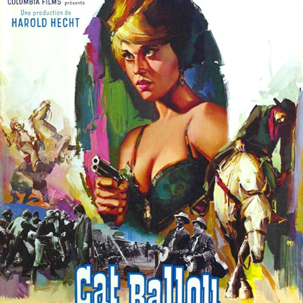 Cat Ballou Jane Fonda 1965 vintage movie poster reprint 18x12 inches approx.