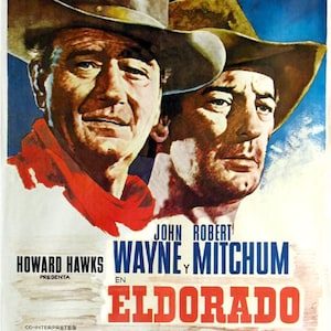 El Dorado (1966) John Wayne Robert Mitchum cult western movie poster reprint 18x12 inches approx.