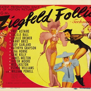 Ziegfeld follies 1945 Fred Astaire musical movie poster reprint 18x12 inches approx.