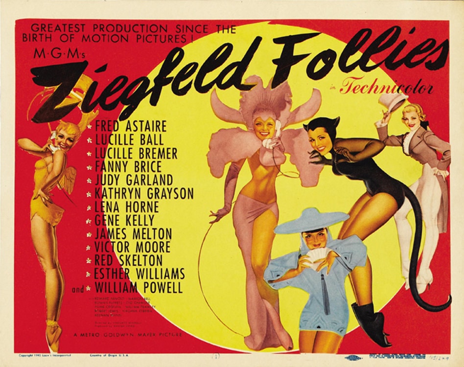 Ziegfeld Follies 1945 Fred Astaire Musical Movie Poster Etsy Canada
