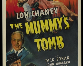 The Mummy's tomb Lon Chaney Jr (1942) Cult Horror filmposter herdruk 18x12 inch ca.