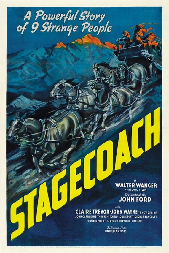 駅馬車 (1939) ジョン・ウェイン クレア・トレバー 映画ポスター復刻版