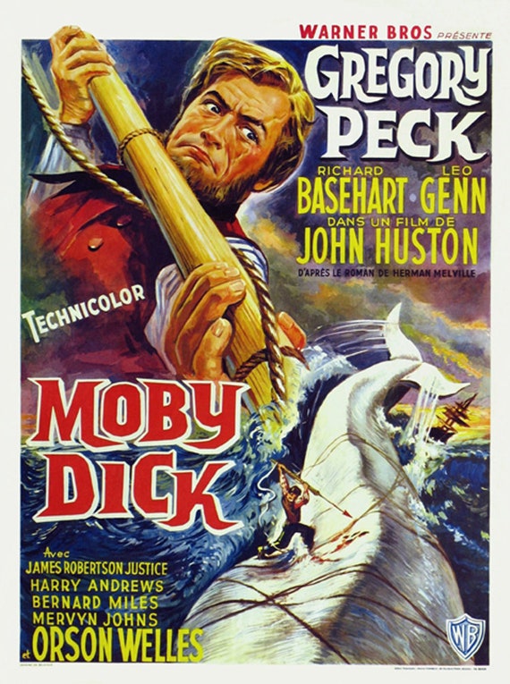 白鯨 1956年 グレゴリー・ペック カルト映画ポスター復刻版 約