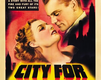 Ciudad para la conquista (1940) Ann Sheridan James Cagney cartel de la película reimpresión 24x36 pulgadas