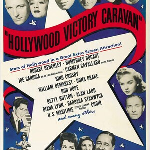 Hollywood Victory Caravan (1945) Humphrey Bogart and more movie poster reprint 24x36 inches