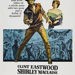 Duas mulas para a irmã Sara (1970) Reimpressão do pôster do filme cult de Clint Eastwood em 24 x 36 polegadas