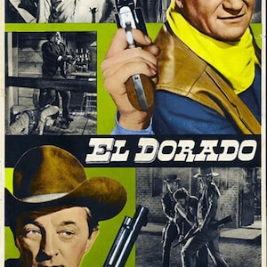 El Dorado (1966) John Wayne Robert Mitchum cult western movie poster reprint 18x12 inches approx.