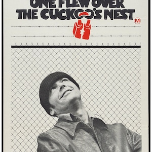 One Flew Over the Cuckoo's Nest 1975 movie poster reprint 18x12 inches approx.