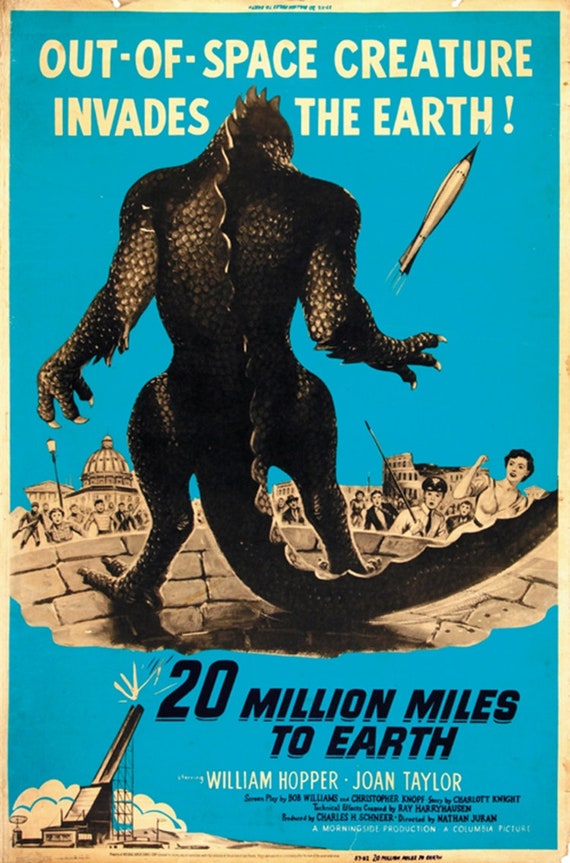 20-million-miles-to-earth-1957-william-hopper-joan-taylor-etsy