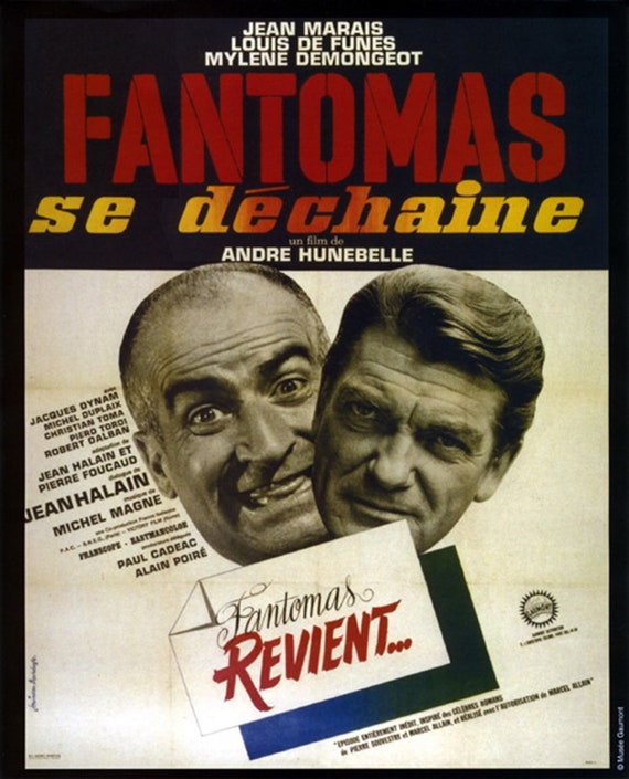 Fantomas Se Dechaine 1965 Louis De Funes Movie Poster Etsy New Zealand