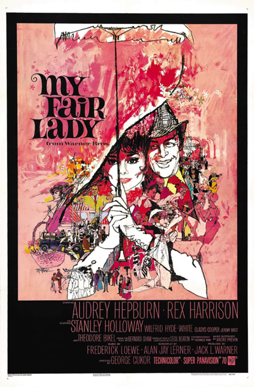 My Fair Lady (1964) Audrey Hepburn Rex Harrison Movie Poster