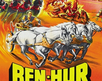 Ben-Hur Charlton Heston vintage 1959 movie poster reprint 18x12 inches approx.