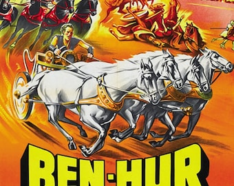 Ben-Hur Charlton Heston vintage 1959 movie poster reprint 18x12 inches approx.