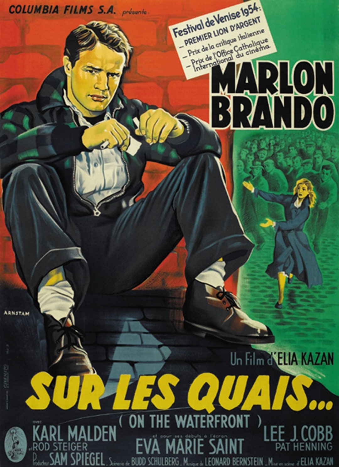 波止場 (1954) マーロン・ブランドのカルト映画ポスター復刻版 約18x12
