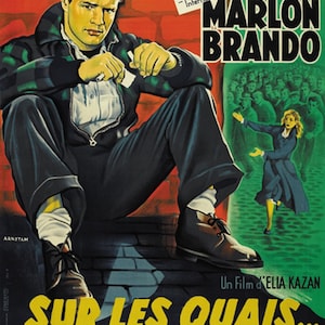 On the Waterfront (1954) Marlon Brando cult movie poster reprint 18x12 inches approx.